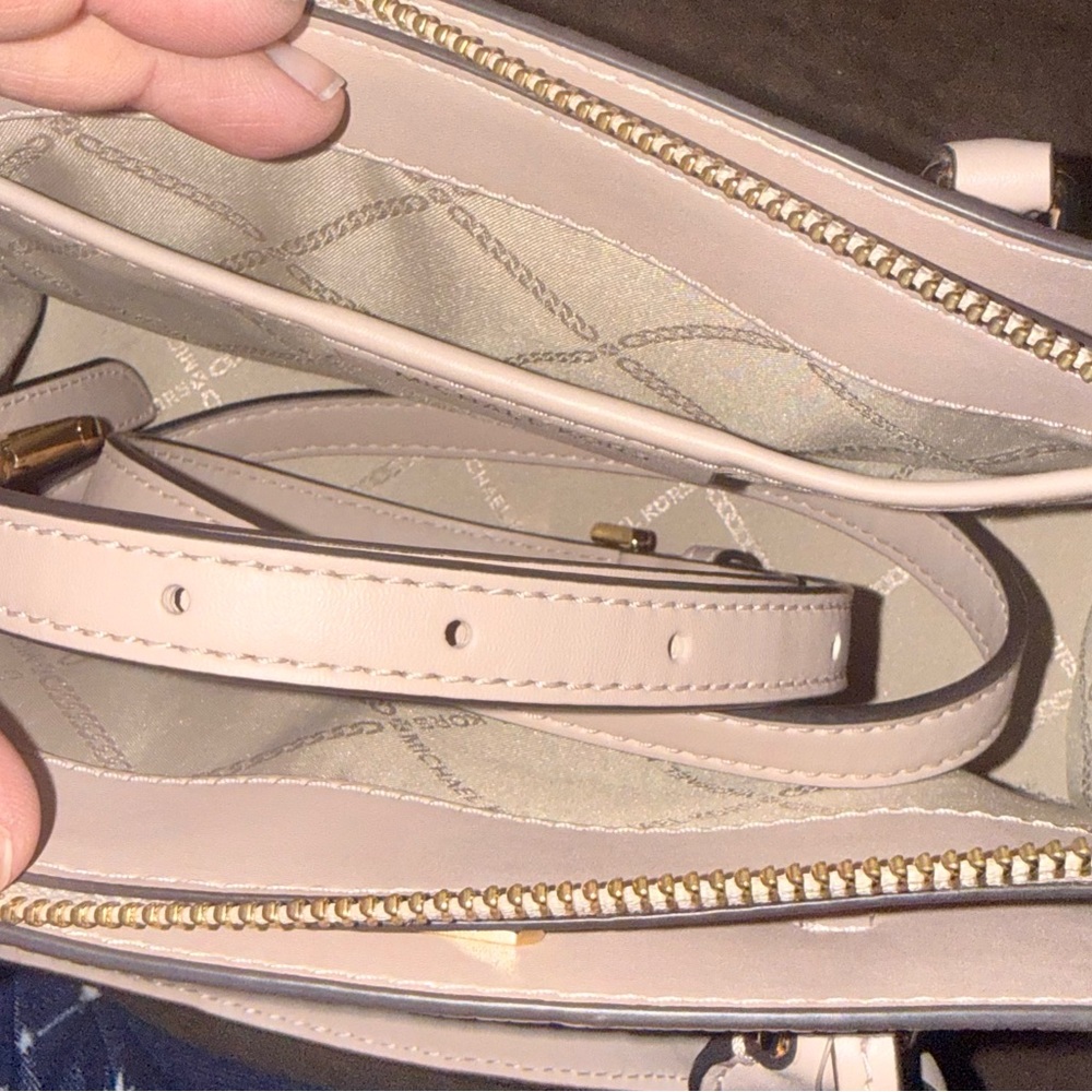 NWOT Michael Kors Valerie Small Pebbled Leather Satchel Blush Pink Gold Hardware - Picture 10 of 12